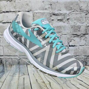 Brooks Launch 3 Women’s 9.5 Gray Stripe Running Shoes 1202061B486 Athletic EUC